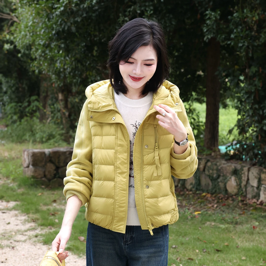 【90白鸭绒】枫竺阿楠anan连帽拼接休闲羽绒服女秋冬装出游保暖外套