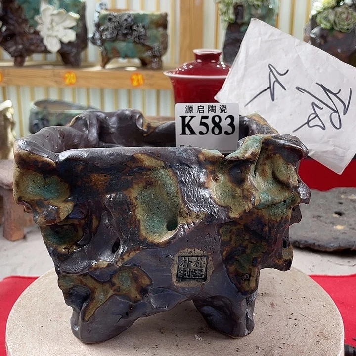 紫砂花盆景德镇陶瓷583