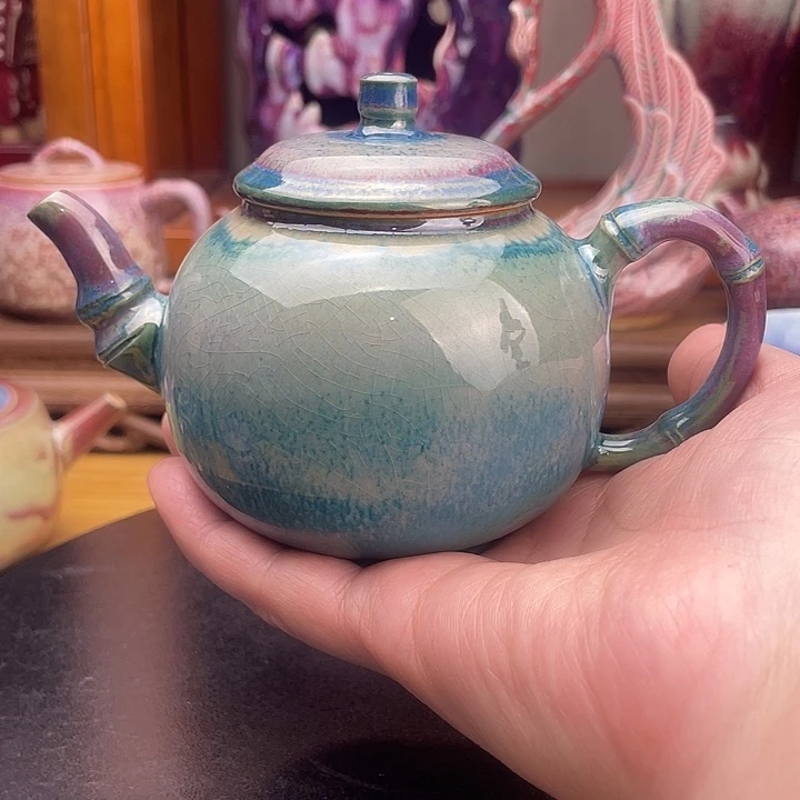 陶摆件敦煌釉变壶