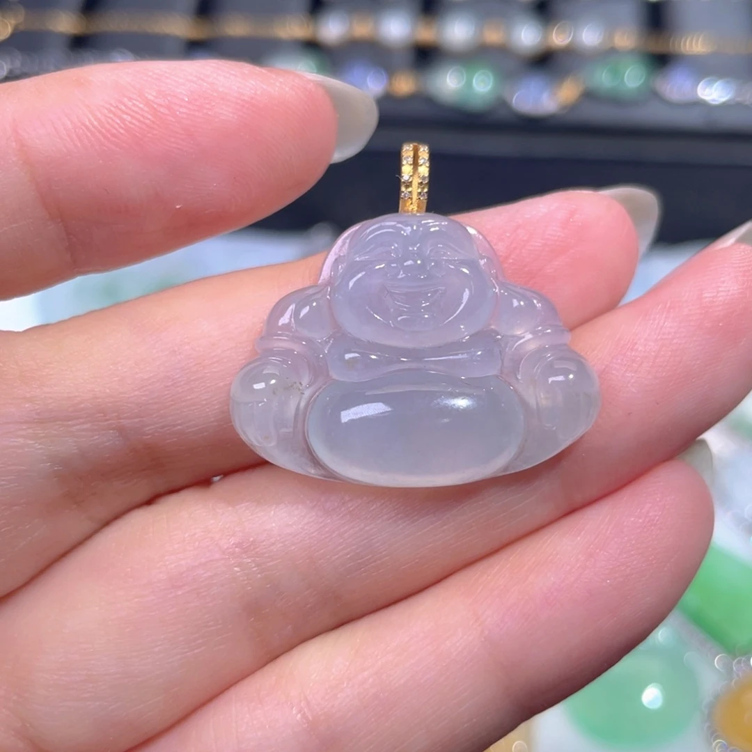 颈饰18K金镶嵌翡翠翡翠