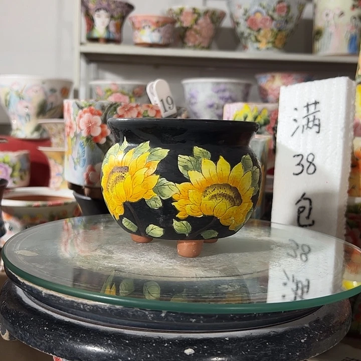 景德镇手绘花盆幸运花盆