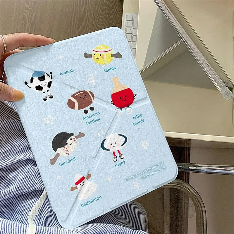 适用ipad平板保护套9代11苹果ipadAir6代 13防弯防摔亚克力3加Y折