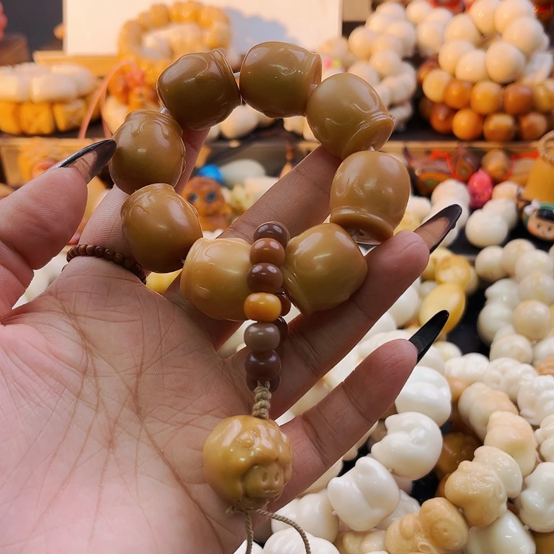 手串菩提根/象牙果风化蜜罐