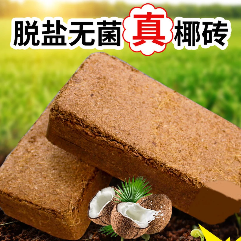 椰砖营养土养花通用型椰土种花种菜多肉土椰粗椰壳脱盐大块耶砖土