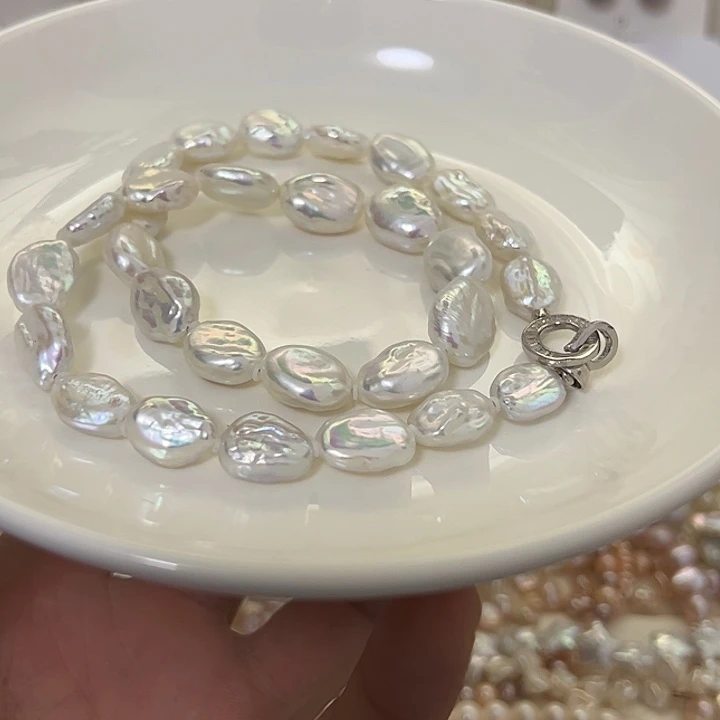 淡水珍珠银S925镶嵌项链B****u