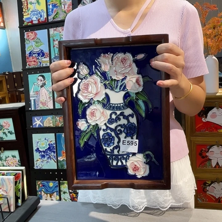 竖款用****9纯手工制作瓷板画23/33