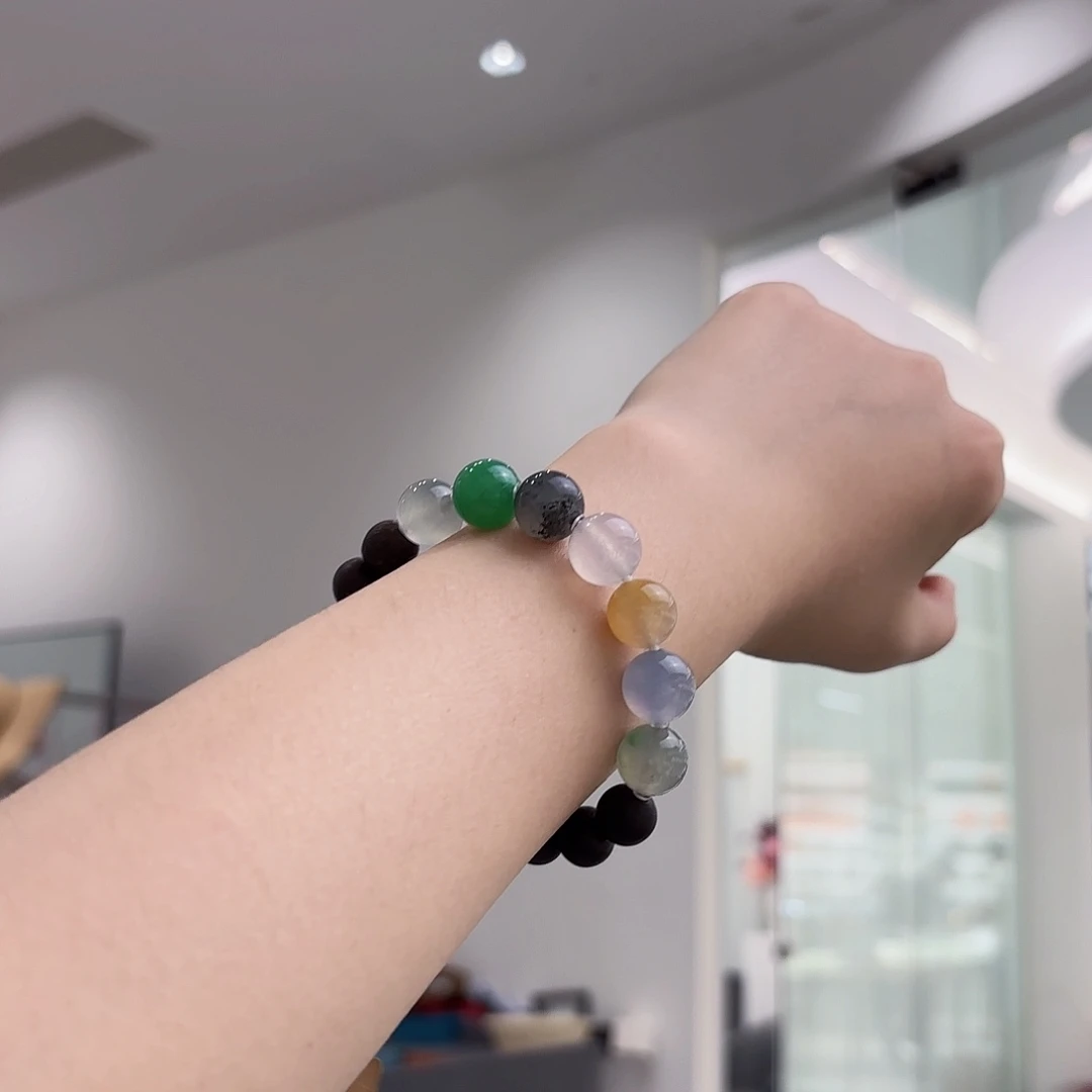 翡翠未镶嵌手串7颗翡翠手串多人不退不换