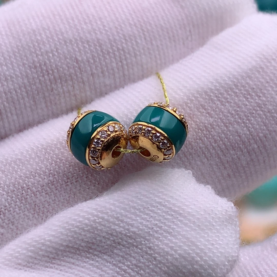 绿松石珠宝奇石18K金镶嵌6✖️6mm