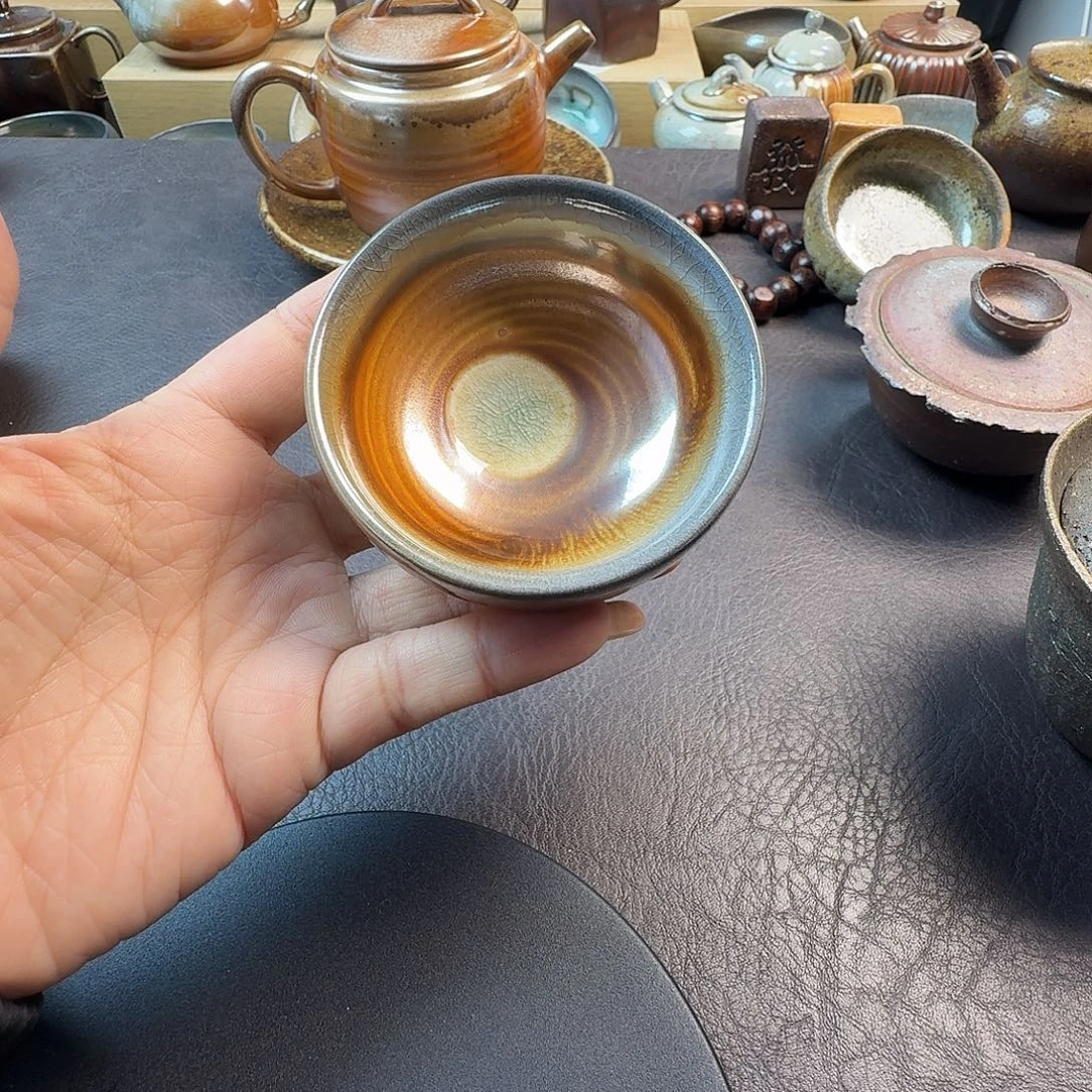 手工手作柴烧主人杯