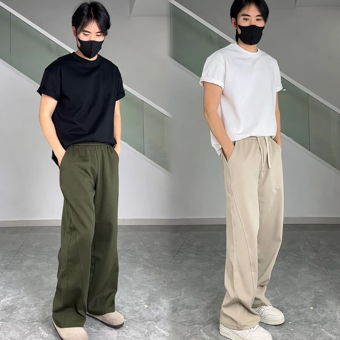 夏季305G重磅短袖t恤男欧美潮牌FOG大地色男士t恤短袖高品质挺括