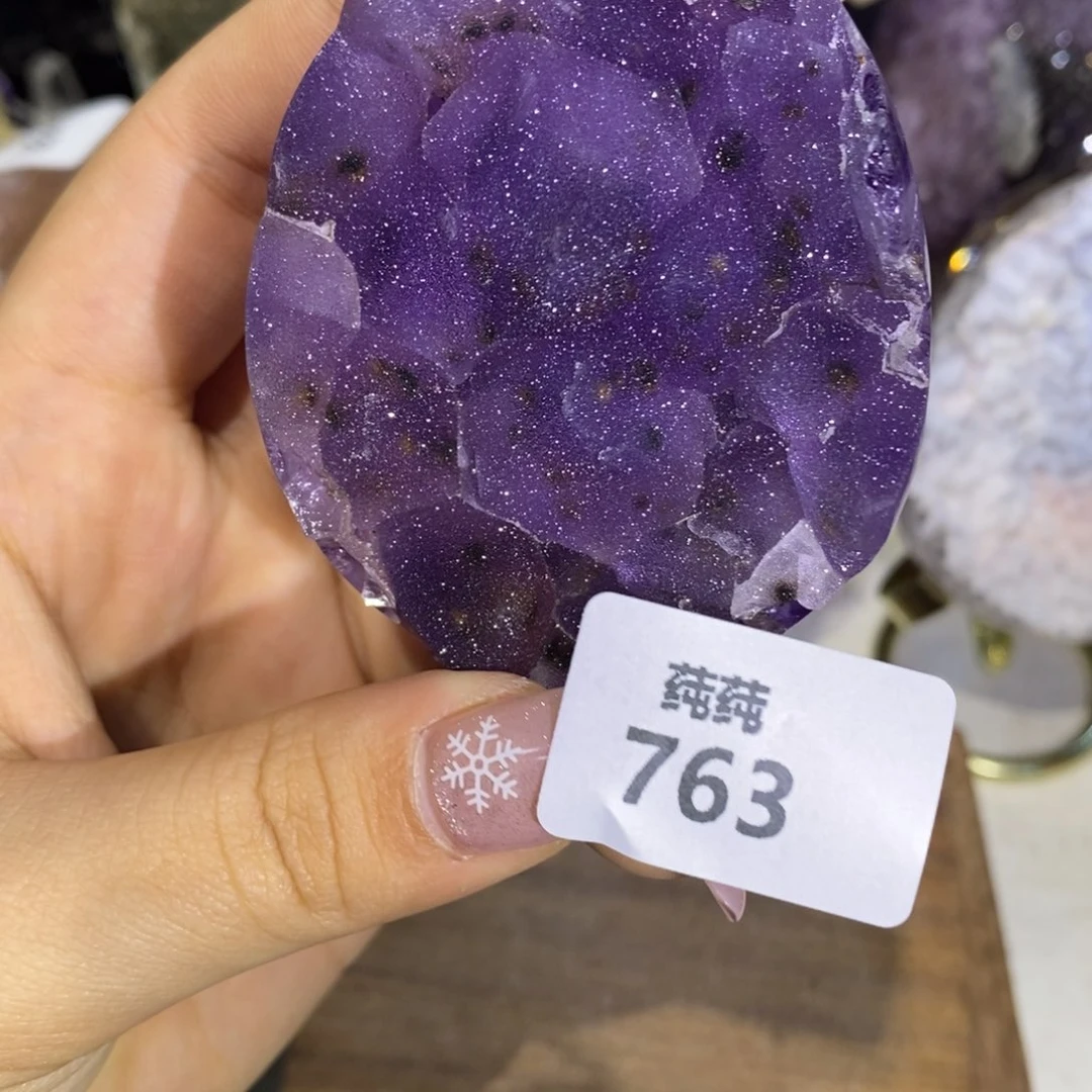 大型摆件（非配饰）未镶嵌紫晶全抛大牙软糖钛金龙蛋
