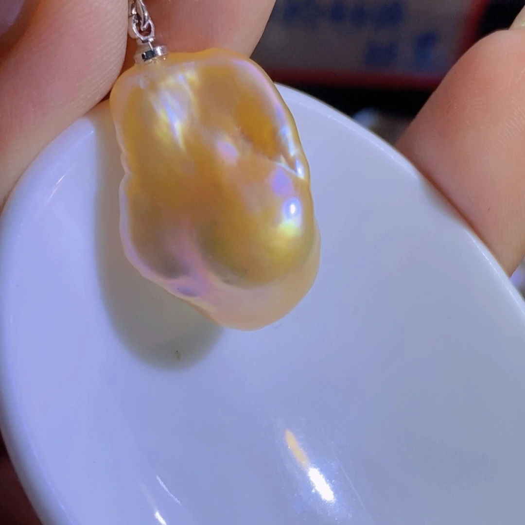 银S925镶嵌淡水珍珠微瑕