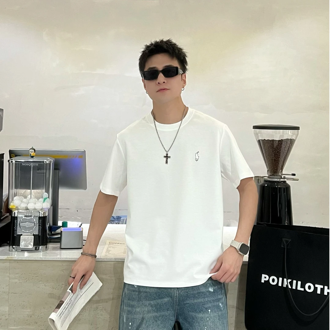 夏季新款简约百搭精品男士休闲时尚圆领打底短袖肤感棉T恤99034