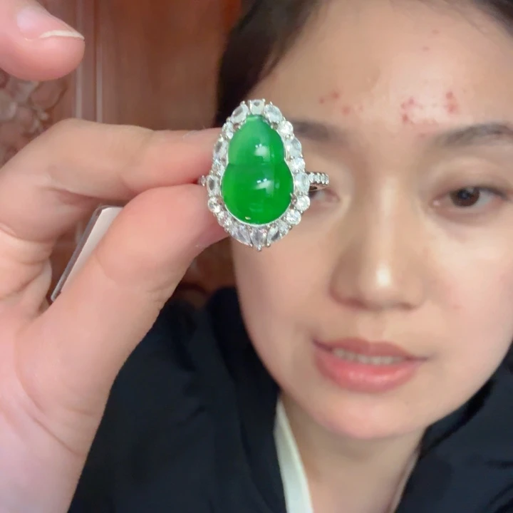 全***坊翡翠银S925镶嵌吊坠(不含链)戒指