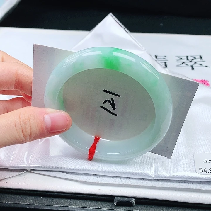 翡翠手镯未镶嵌缅甸天然a货手镯54+
