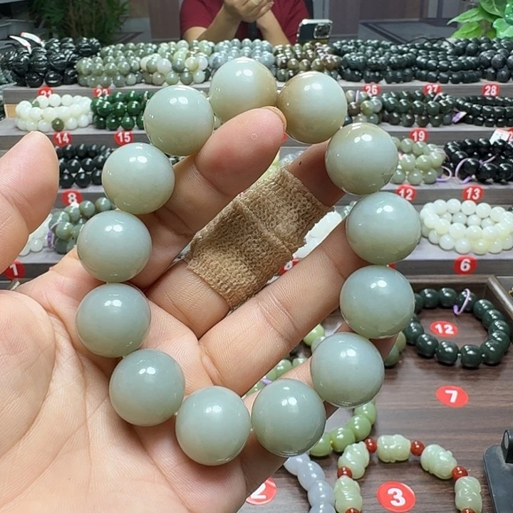 未镶嵌手链和田玉新疆且末蓝卡18