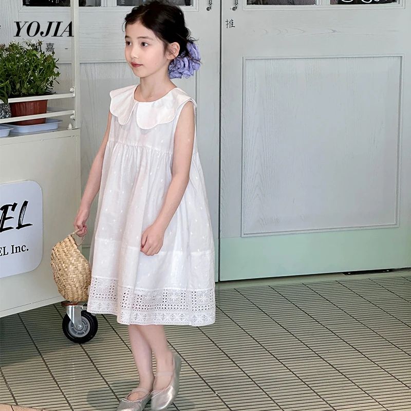 YOJIA女童连衣裙夏装2025新款超仙小女孩公主裙无袖儿童Y5XQ106