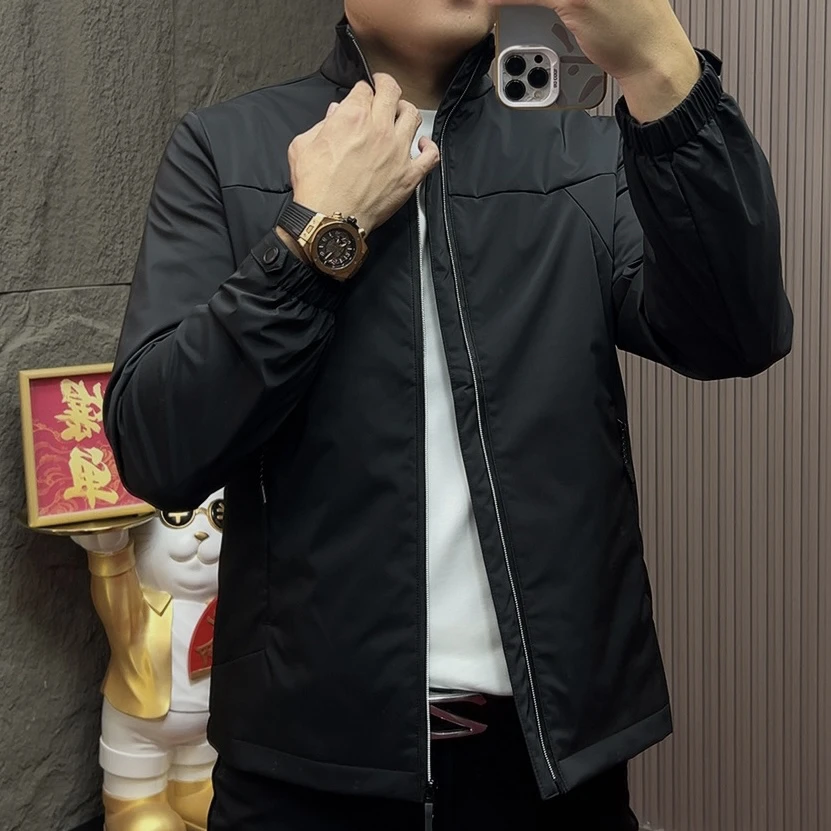 81035#男秋季男士连帽夹克百搭外套男装立领连帽
