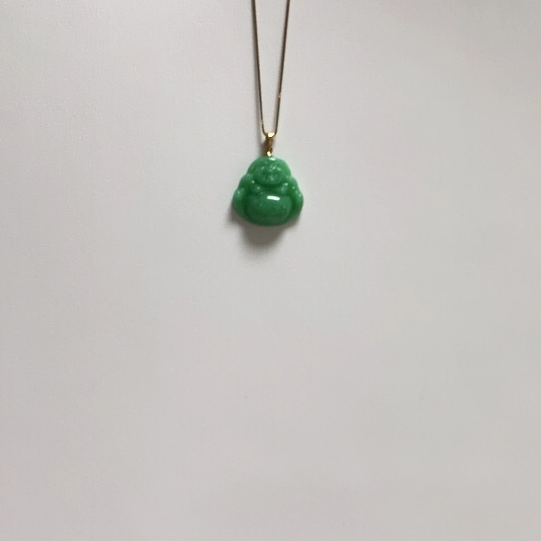 翡翠18K金镶嵌颈饰我