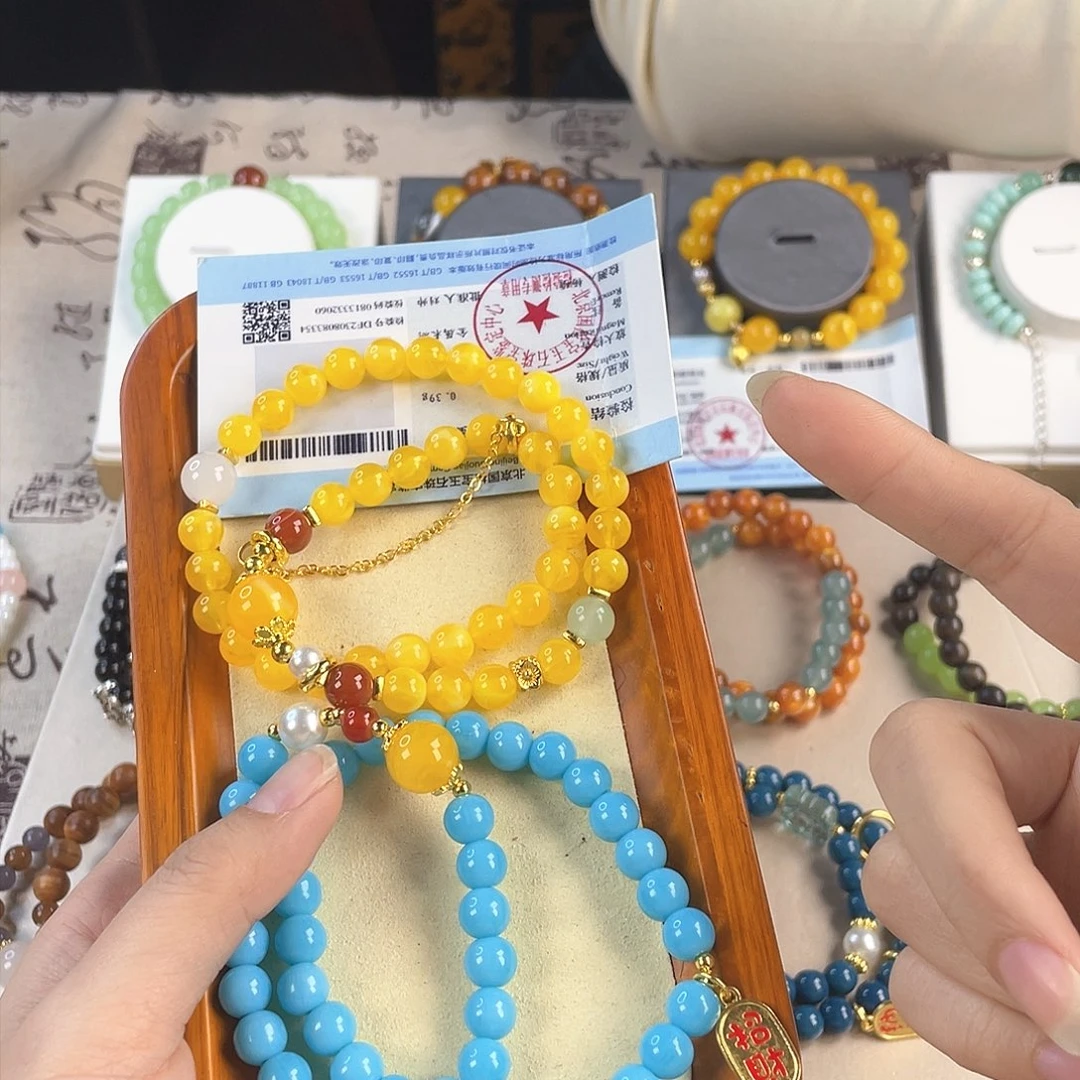 绿松石手饰银S925镀金镶嵌