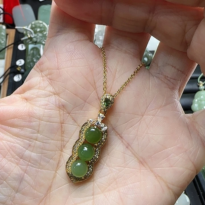 和田玉银S925镶嵌颈饰