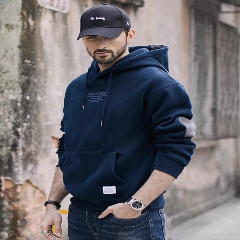 仓石一树春秋季2025新款秋冬款加绒加厚美式连帽长袖卫衣男士外套