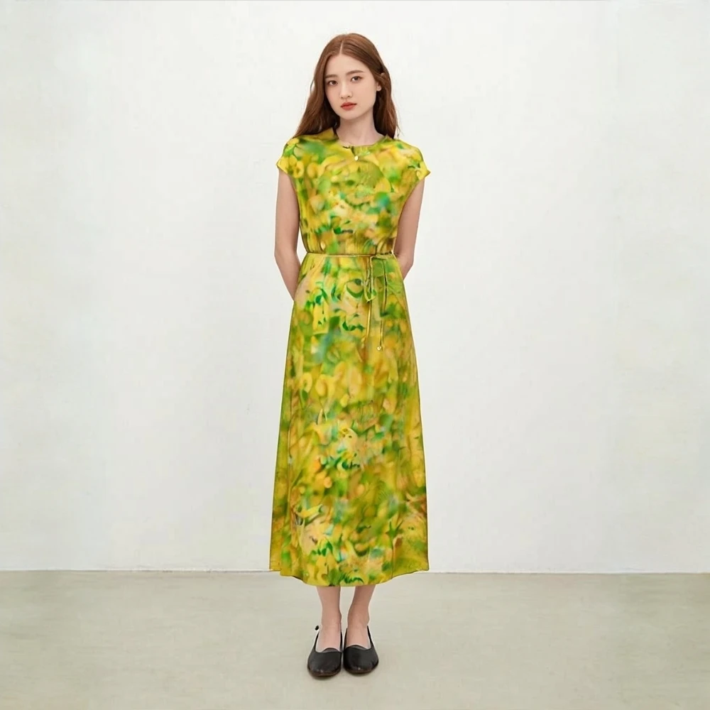 4188-21【秋香绿】新款女士连衣裙