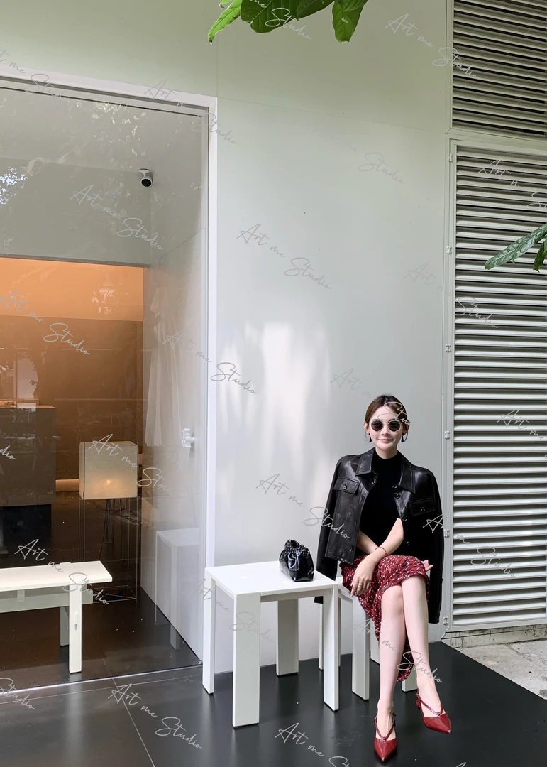 【琎口羊皮】经典一代方程式高级黑轻奢定制款百搭皮衣外套w24324