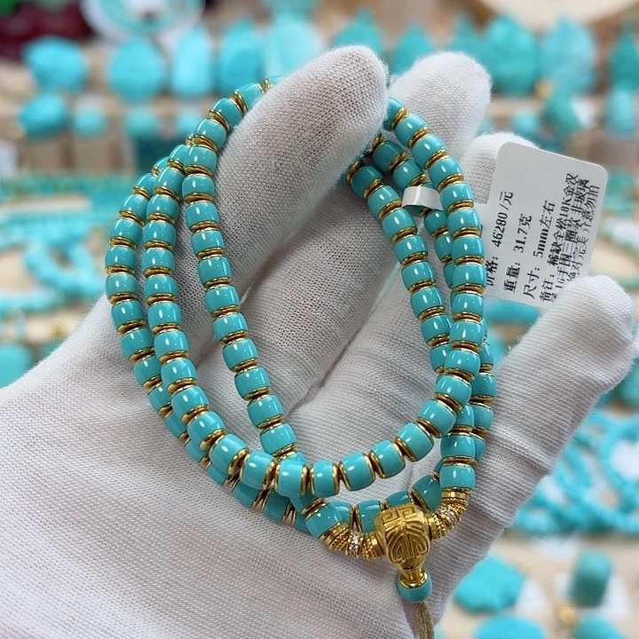 绿松石18K金镶嵌珠宝奇石5