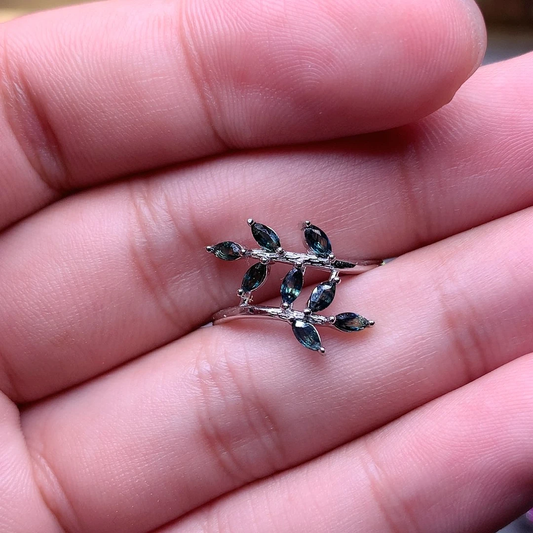 蓝宝石戒指银S925镶嵌