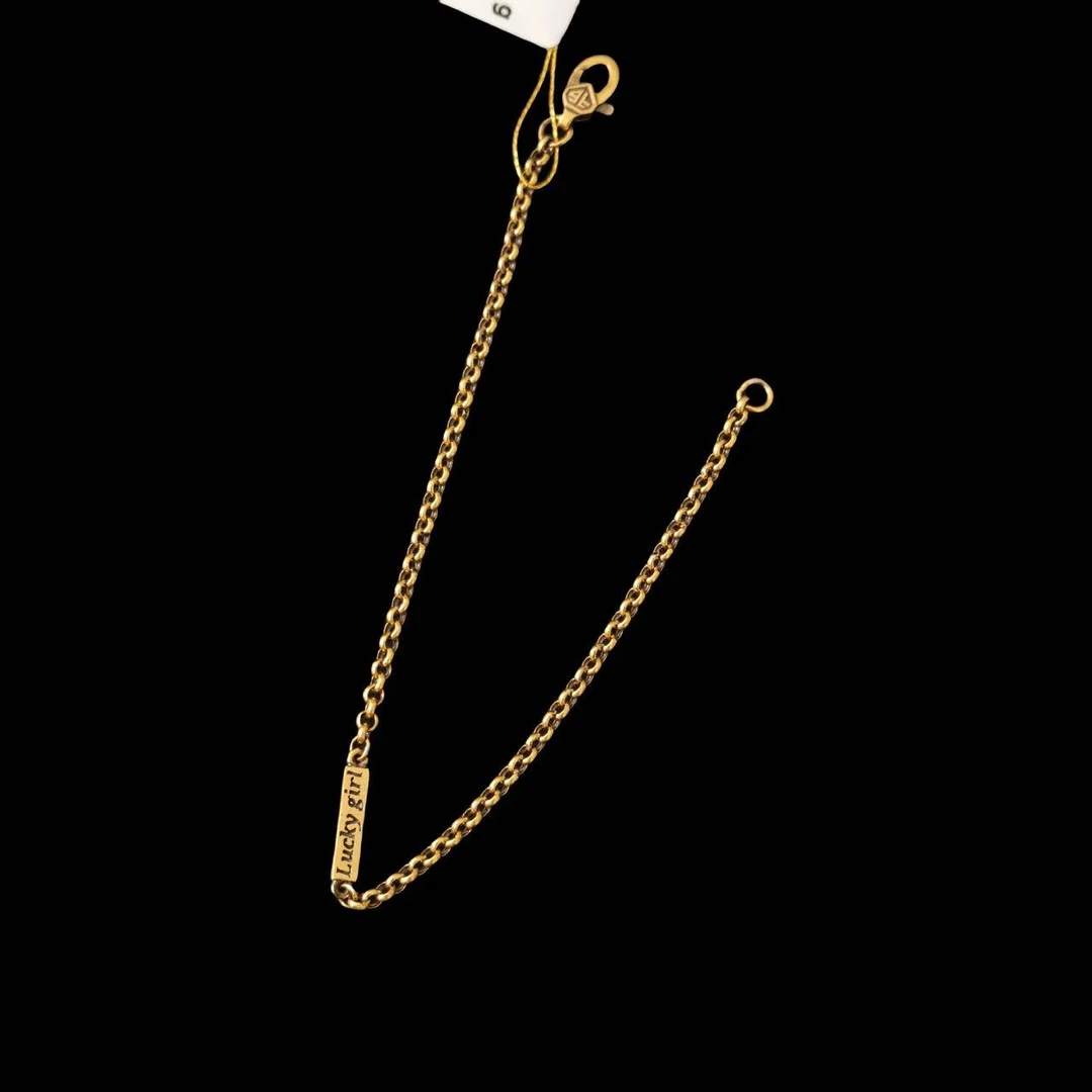 电黑金黄金时尚好运圆珠珠链子可调节足金小米珠简约手链