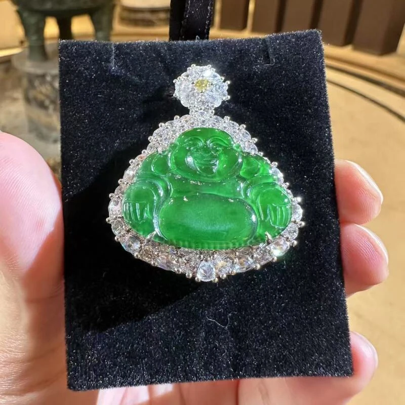 天然A货翡翠SW26佛公吊坠多样性发一