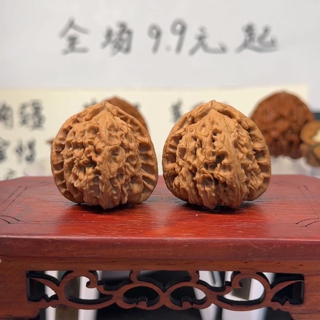 文玩核桃把件47号白狮子边35肚34高33全品无药无修原生态