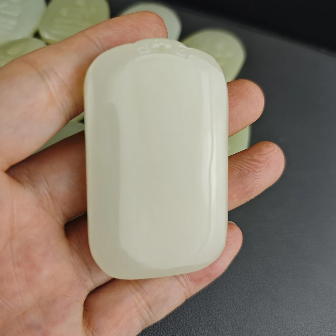 天然玉石平安无事牌观音玉坠男款20