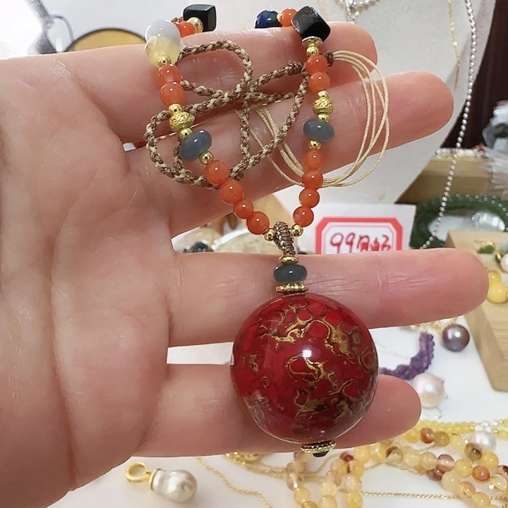 和田玉未镶嵌手链设计款抽卡链顶上25.5有纹理