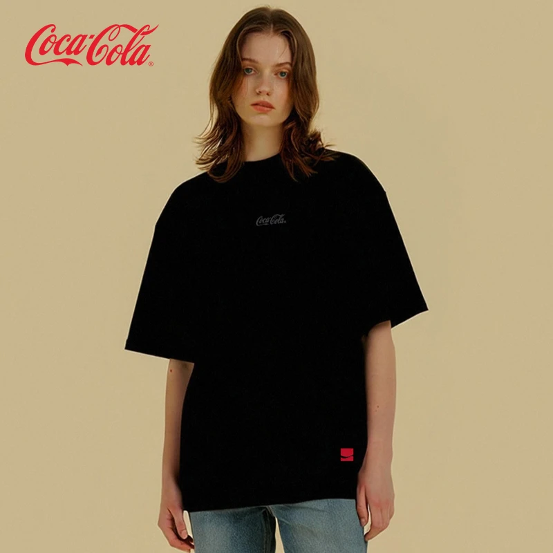 Coca-Cola/可口可乐美式复古印花休闲运动圆领短袖T恤男女同款t恤