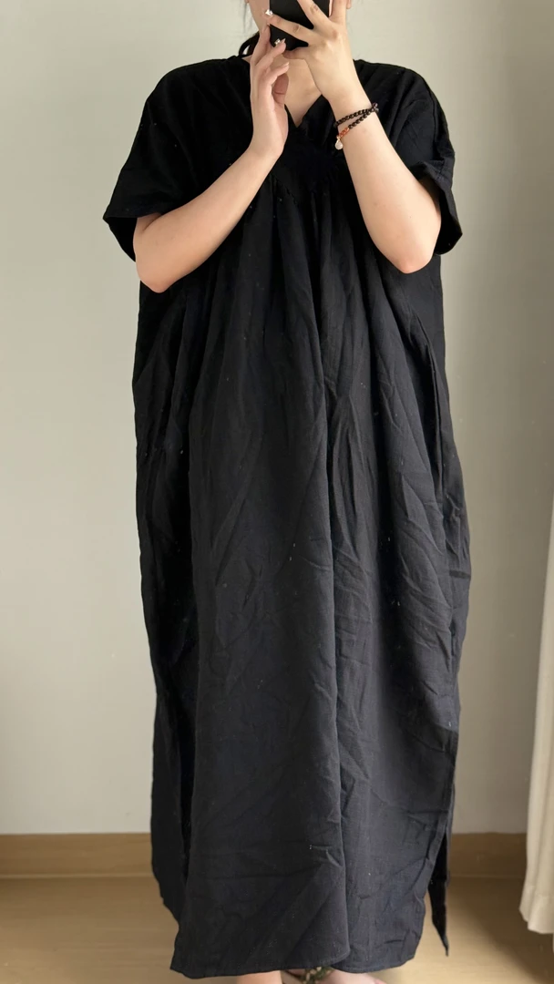 曼陀罗系列｜黑色棉麻方袍