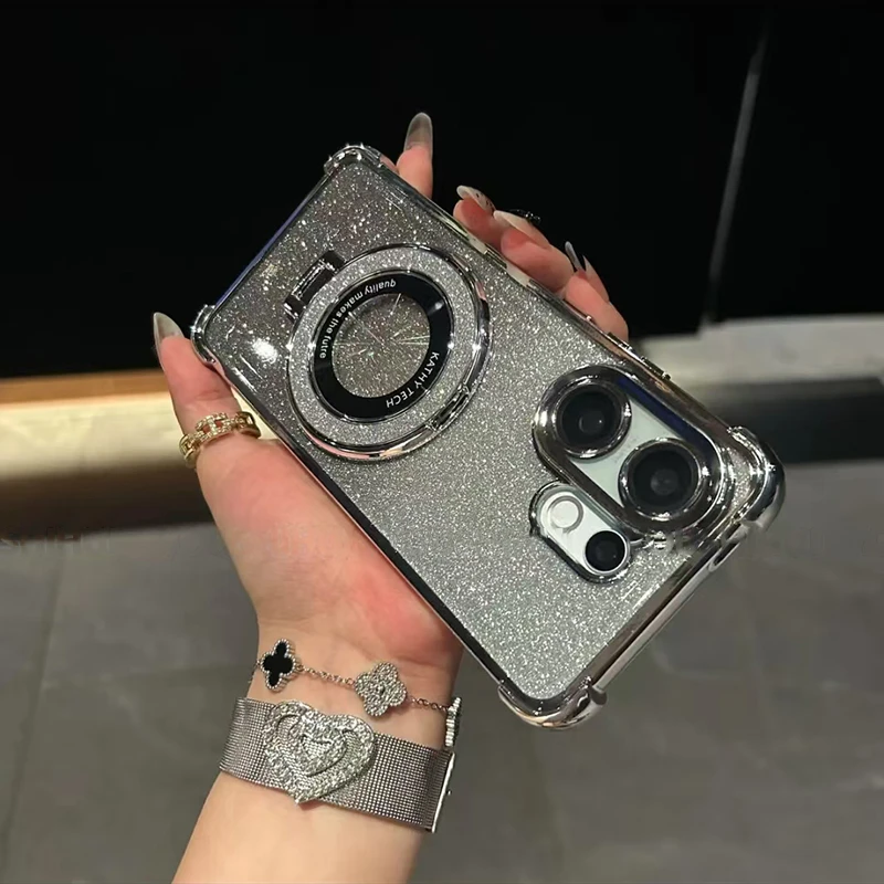 闪粉磁吸支架适用vivos30/s30promini手机壳电镀气囊防摔镜头全包