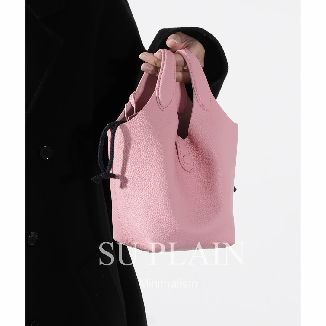SUPLAIN/SUPLAIN头层TC牛皮水桶包单肩斜挎手提时尚休闲百搭女包