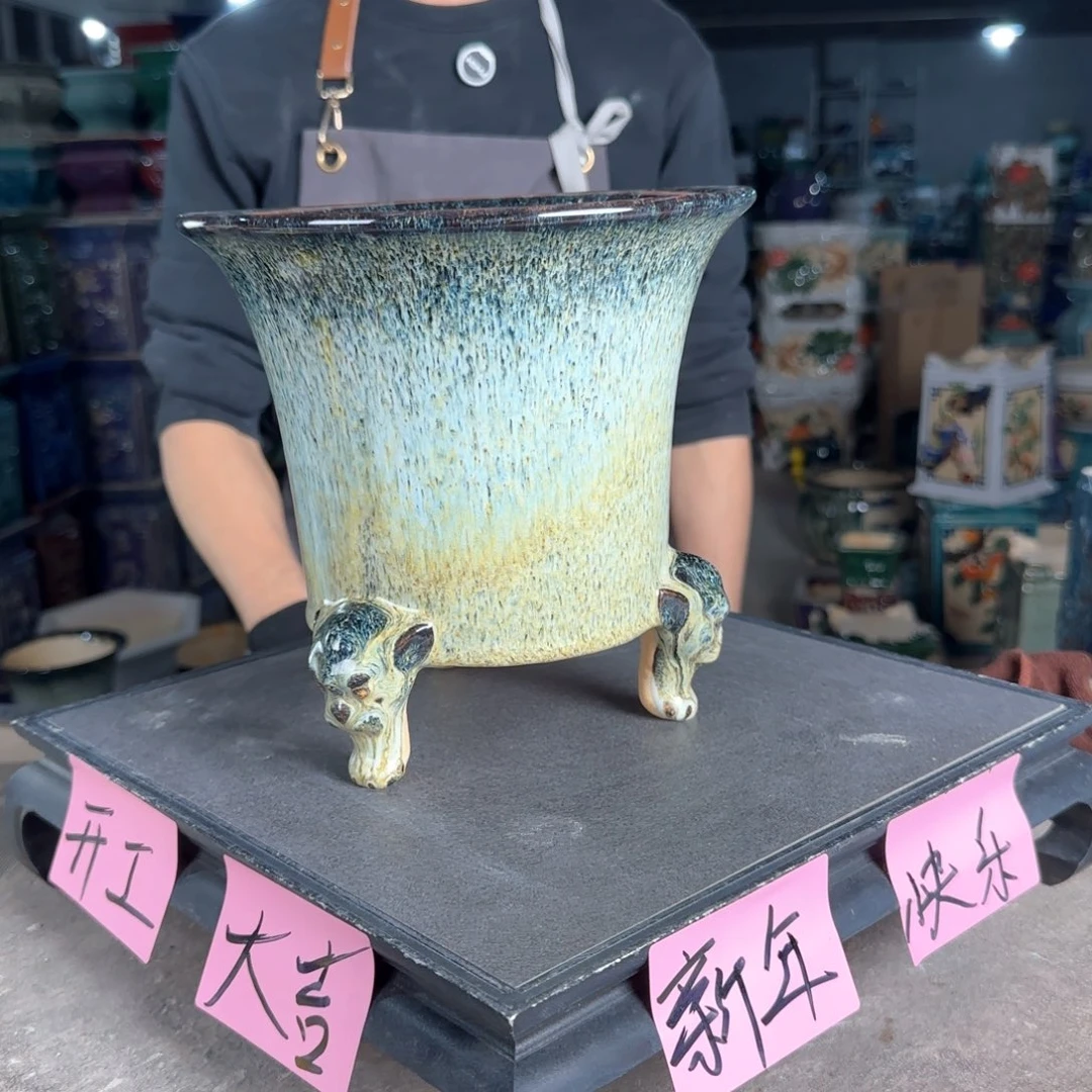 一风堂石湾花盆。缝隙
