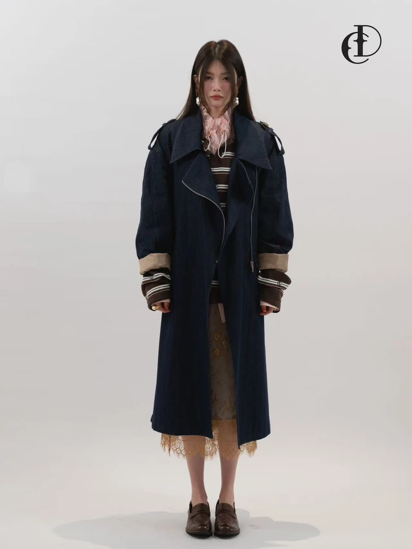 CD/新款钉珠牛仔风衣ganjue买手店