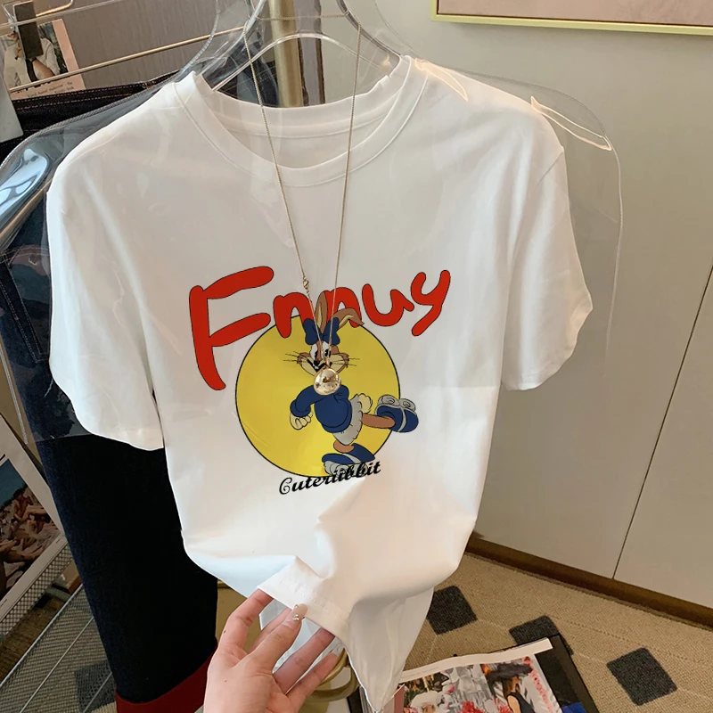 韩版宽松纯棉短袖t恤女洋气衣服2025夏季新款设计感减龄圆领上衣