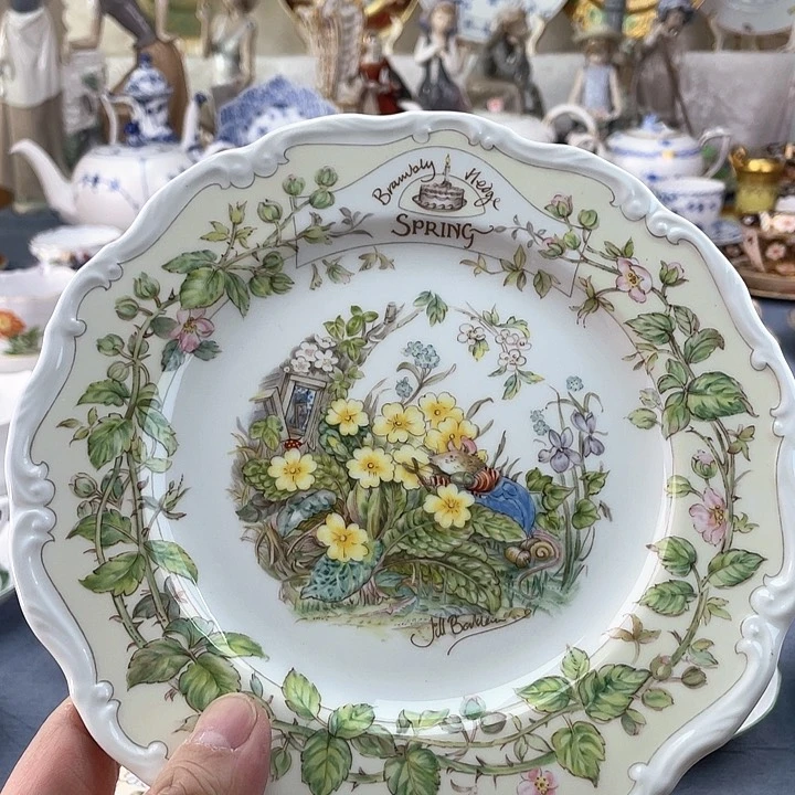 中古海外欧瓷盘盘子小房子