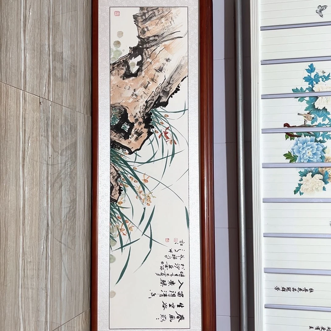 国画书画作品带框163×48
