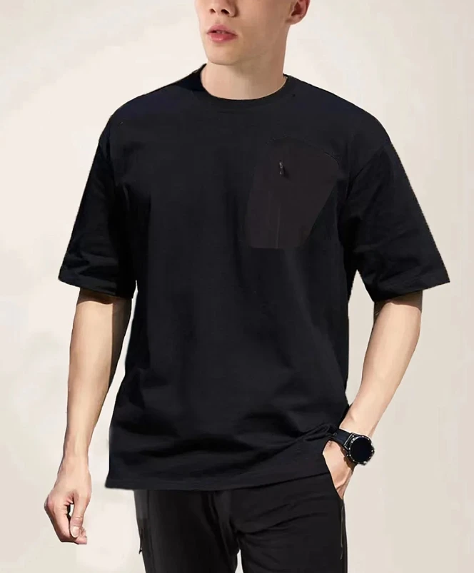 抢！海外版压胶口袋！夏季新品男士速干透气弹力百搭圆领短袖T恤834