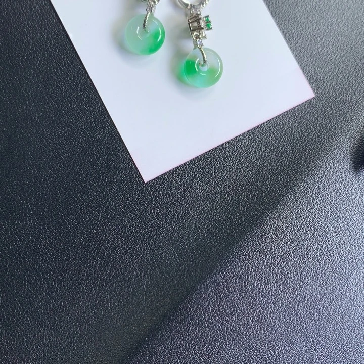 文***云冰绿甜甜圈精品耳坠