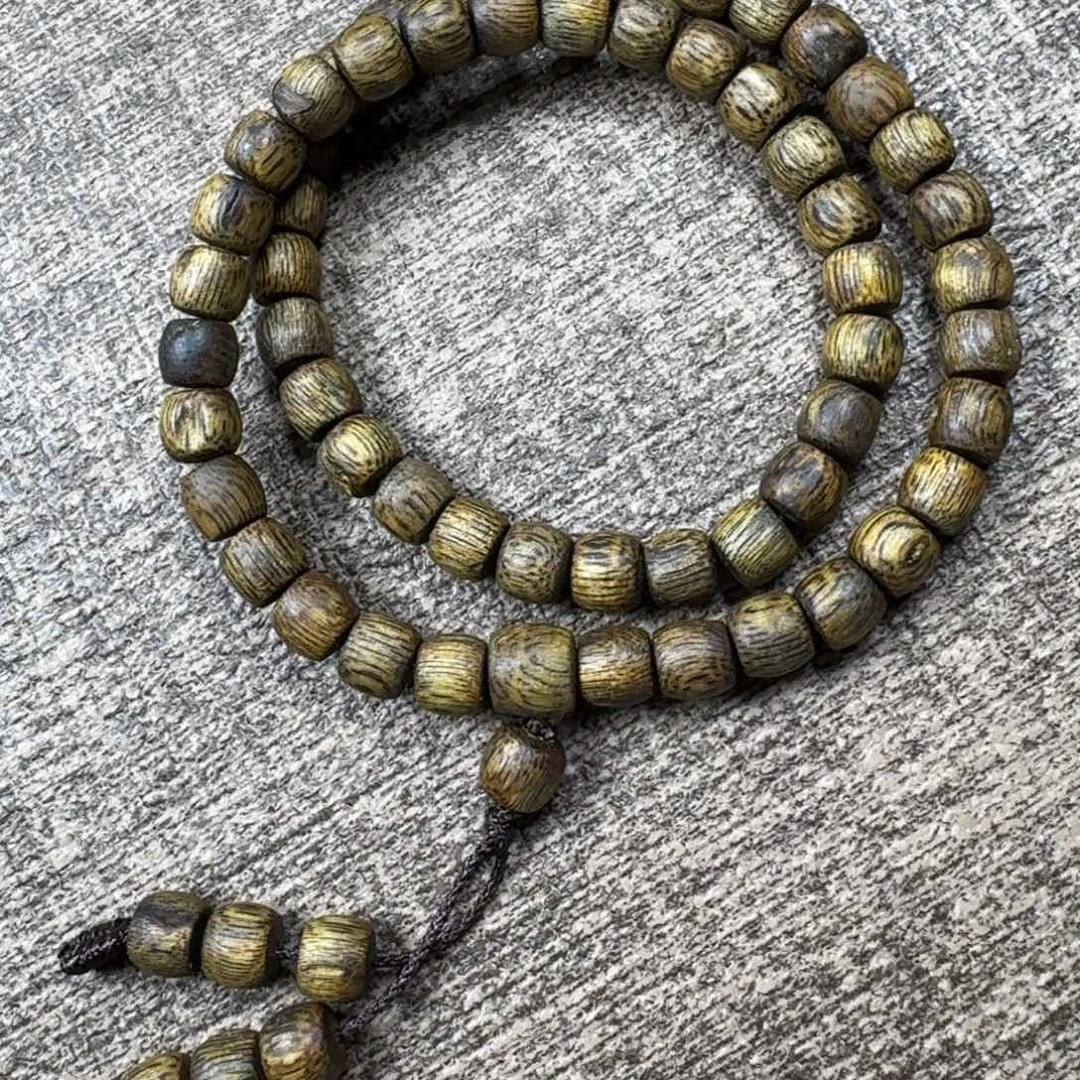 沉香沉香碎屑绿棋鼓珠双圈0.6/.7.7