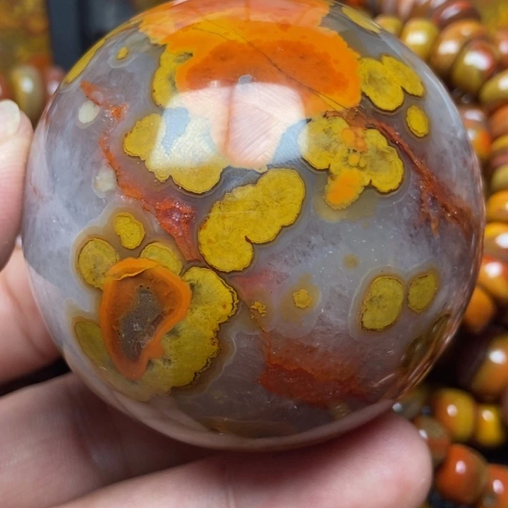 玛瑙/玉髓珠子未镶嵌荷**色