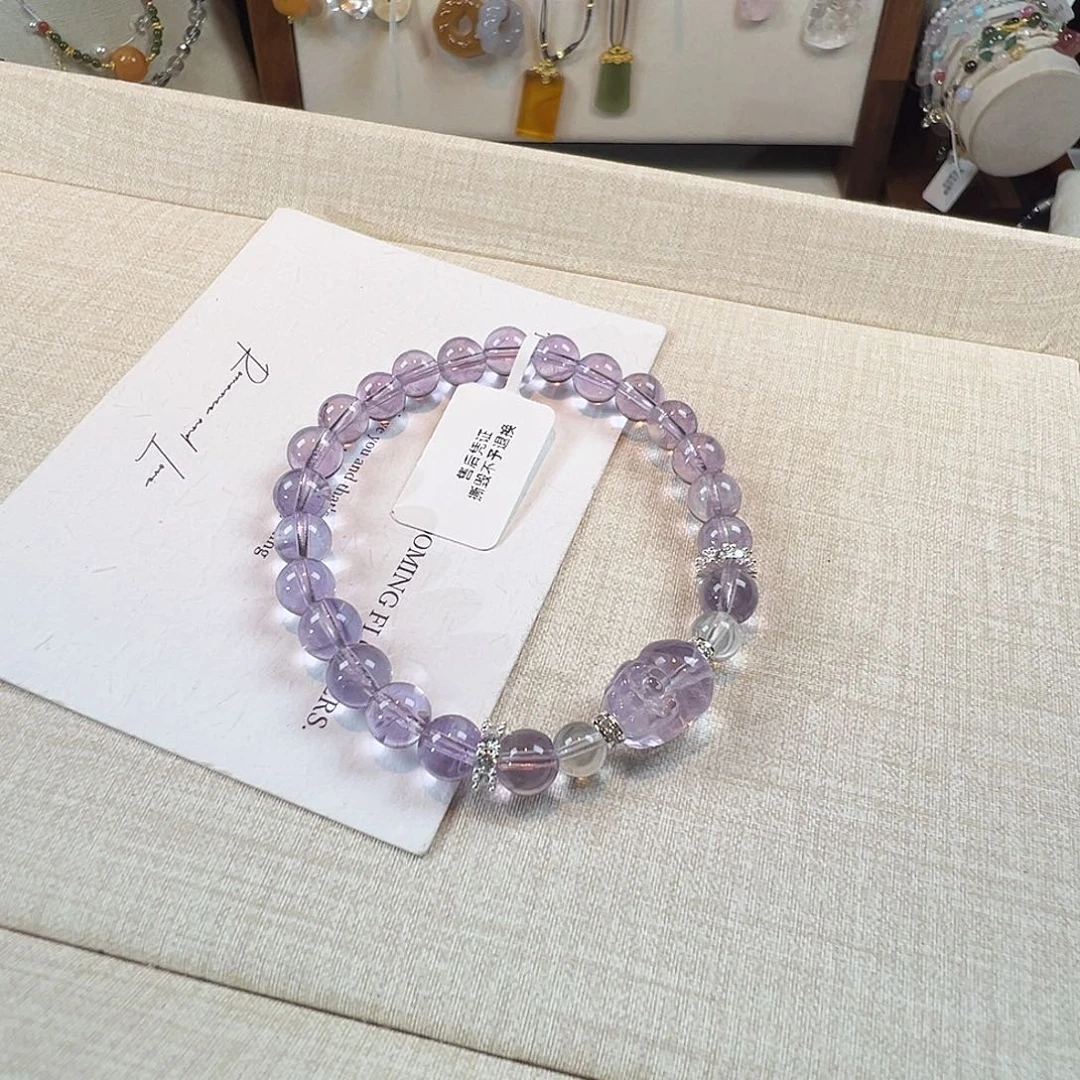 未镶嵌水晶手链紫水晶卡6貔貅