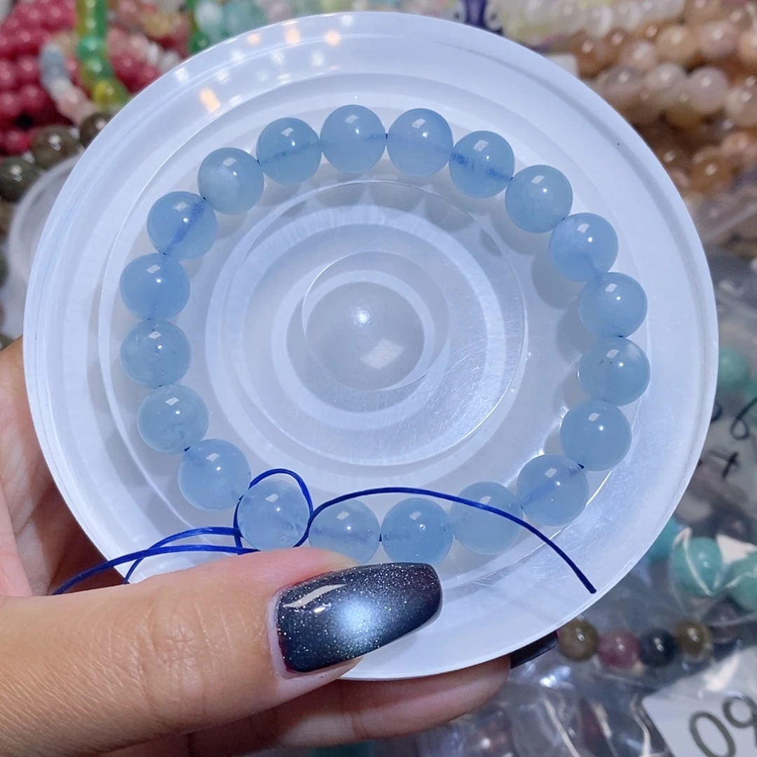 【闪购商品】水晶手链银S925镶嵌海蓝宝132